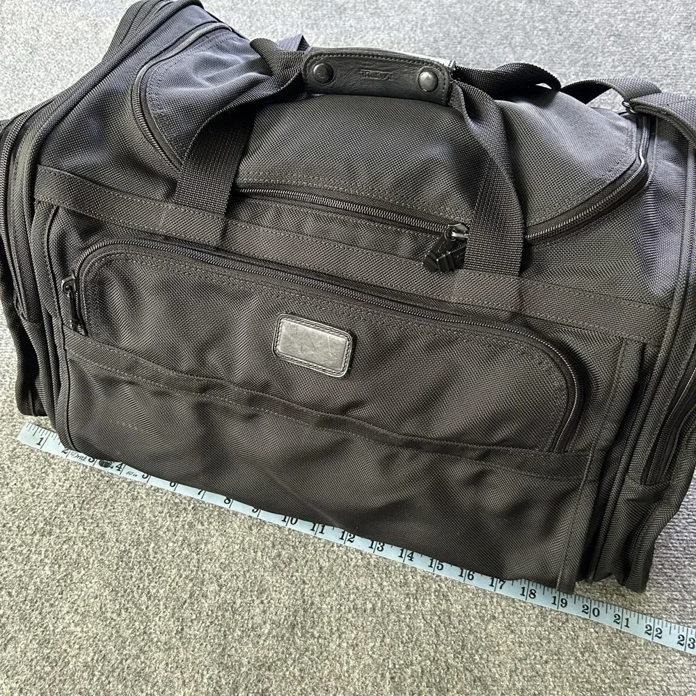 TUMI Duffle Bag Black Nylon Weekender Travel Carry On Soft Case Men Shoulder Bag